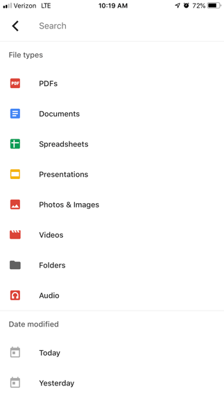 Google drive business productivity app example